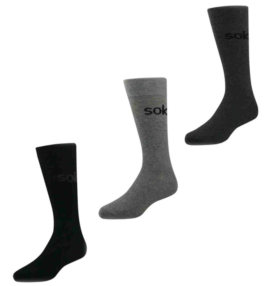 MENS BUSINESS SOCKS GREY 3 PACK