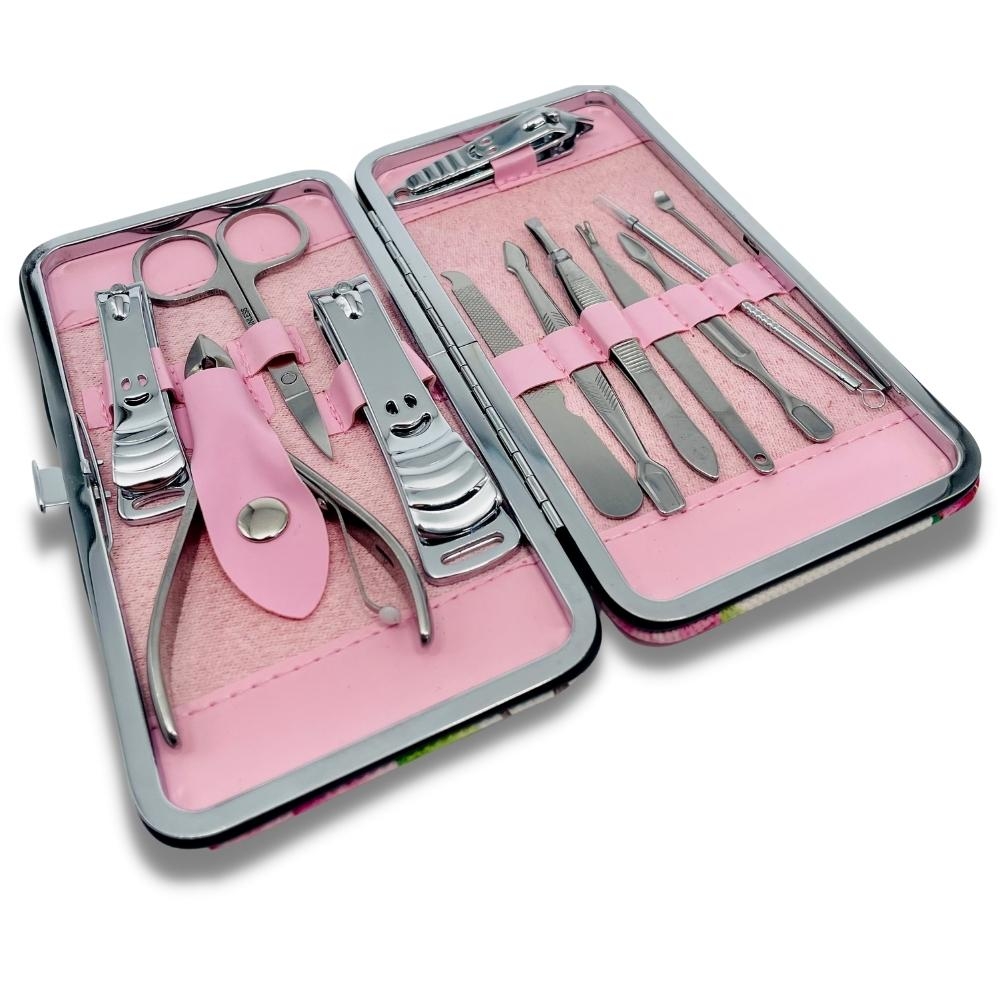 PINK FLORAL MANICURE SET