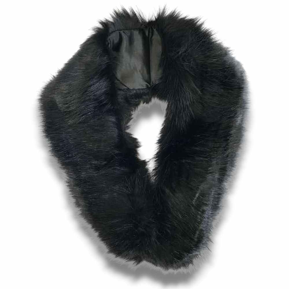 CARMEL fAUX FUR STOLE, BLACK